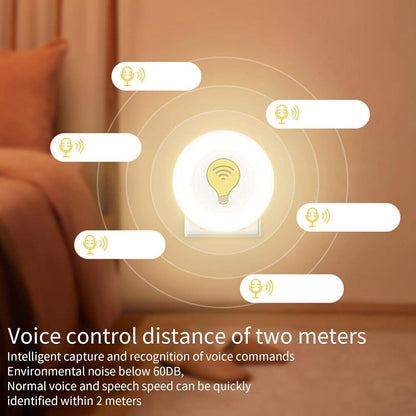 Voice Activated Lights - LED USB Plug-in Intelligent Night Light | Brightness Adjustable Lamp, Decorative Ambience Lighting for Home, Living Room, Kids' Desk