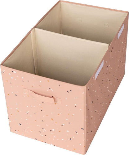 3 Sprouts Recycled Fabric Toy Chest Storage Box - Extra Large Toy Storage Box, Sturdy Toy Bins - Kids Organizer for Bedroom - Toybox Basket with Lid for Kids, Toddlers, Boys, Girls - Terrazzo Clay