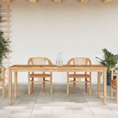 vidaXL Garden Dining Table - Solid Teak Wood Construction, Large Spacious Tabletop, Versatile Design, Easy Assembly and Long-lasting Use for Patio, Deck, Balcony, and Various Outdoor Areas