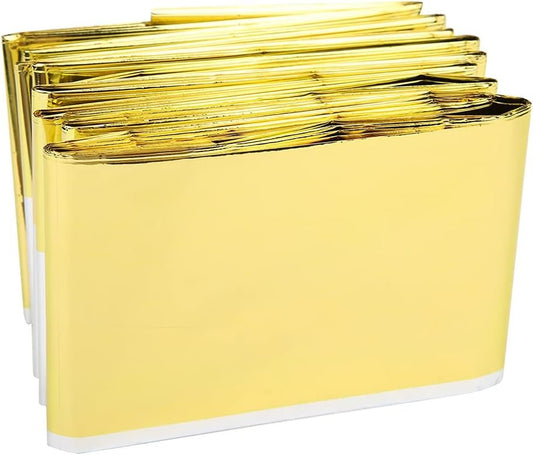 5PCS Outdoor Emergency Shelter Blanket Outdoor Reusable Emergency Blanket Survival Portable Tent for Outdoors, Hiking (Gold)