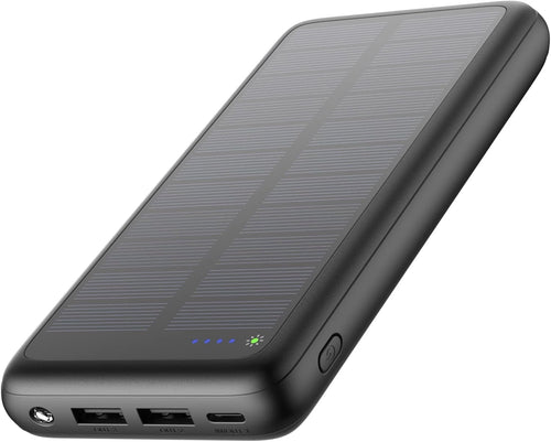 IXNINE Solar Charger 27000mAh Power Bank 3A USB C Fast Charging Portable Solar Phone Charger Camping External Battery Pack with 3 Outputs for Cellphone Tablets