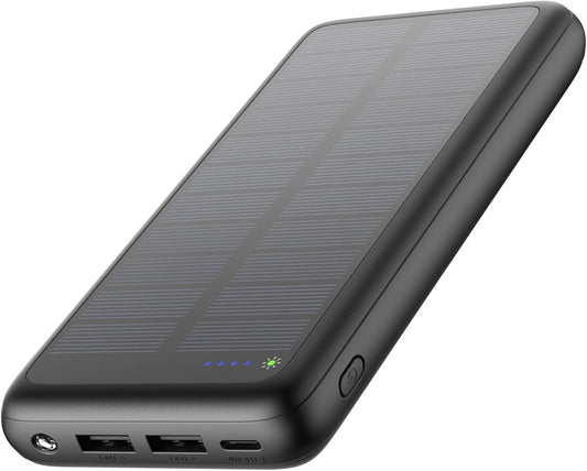 IXNINE Solar Charger 27000mAh Power Bank 3A USB C Fast Charging Portable Solar Phone Charger Camping External Battery Pack with 3 Outputs for Cellphone Tablets
