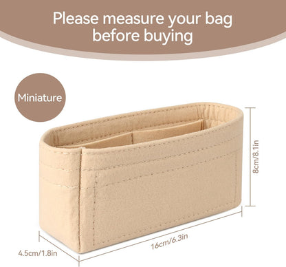 Proxima Direct Purse Bag Organizer Insert for Longchamp Fits Mini Size (Beige)