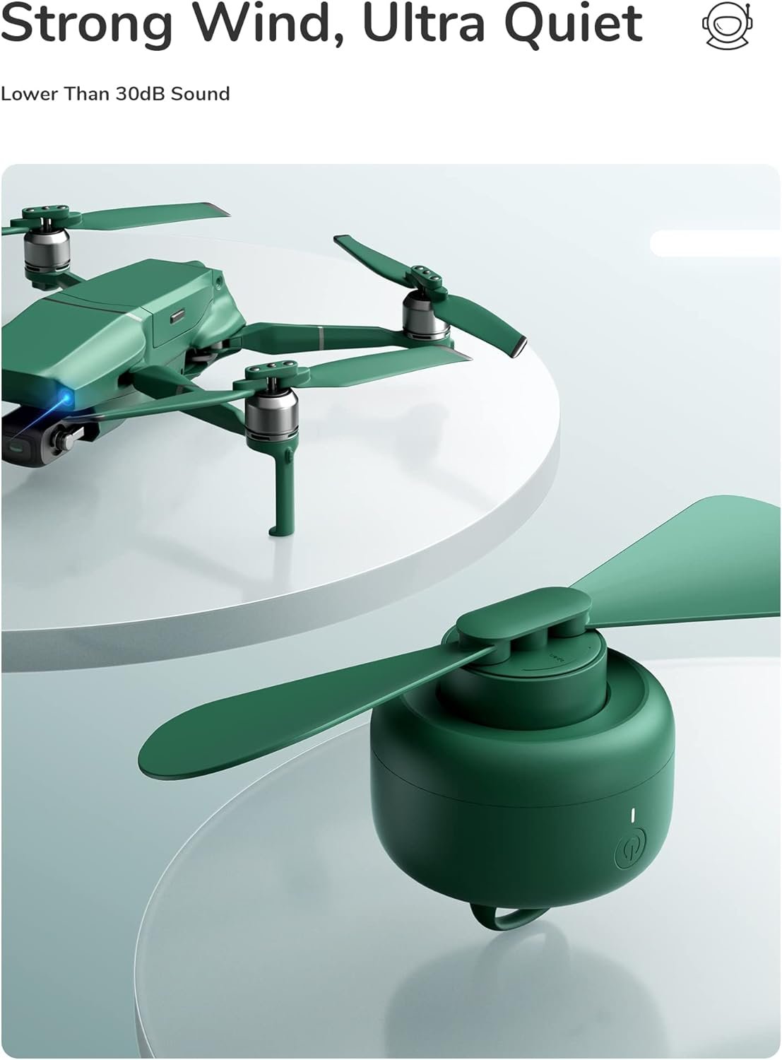 JISULIFE Camping Fan 8000mAh Rechargeable, Portable with Remote Control, Battery Operated with Detachable Fan Blades, Hanging Hook, Timer, 4 Speeds for Outdoor Dorm-Green