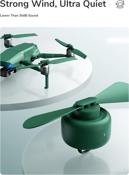 JISULIFE Camping Fan 8000mAh Rechargeable, Portable with Remote Control, Battery Operated with Detachable Fan Blades, Hanging Hook, Timer, 4 Speeds for Outdoor Dorm-Green