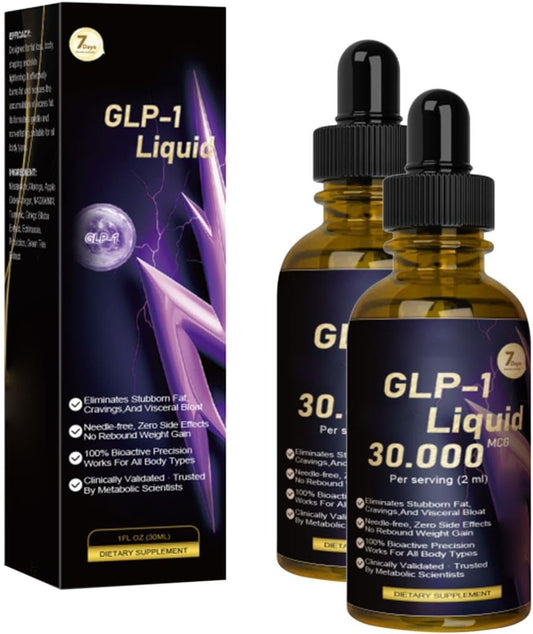 GLP-1 Liquid Drops Advanced Supplement Liquid,Natural Advanced Liquids Drops Body Care Liquid Drop Maximum Strength Overall Wellness Drops Firming Skin Liquids Relief Relaxation Daily Energy Drop (2)