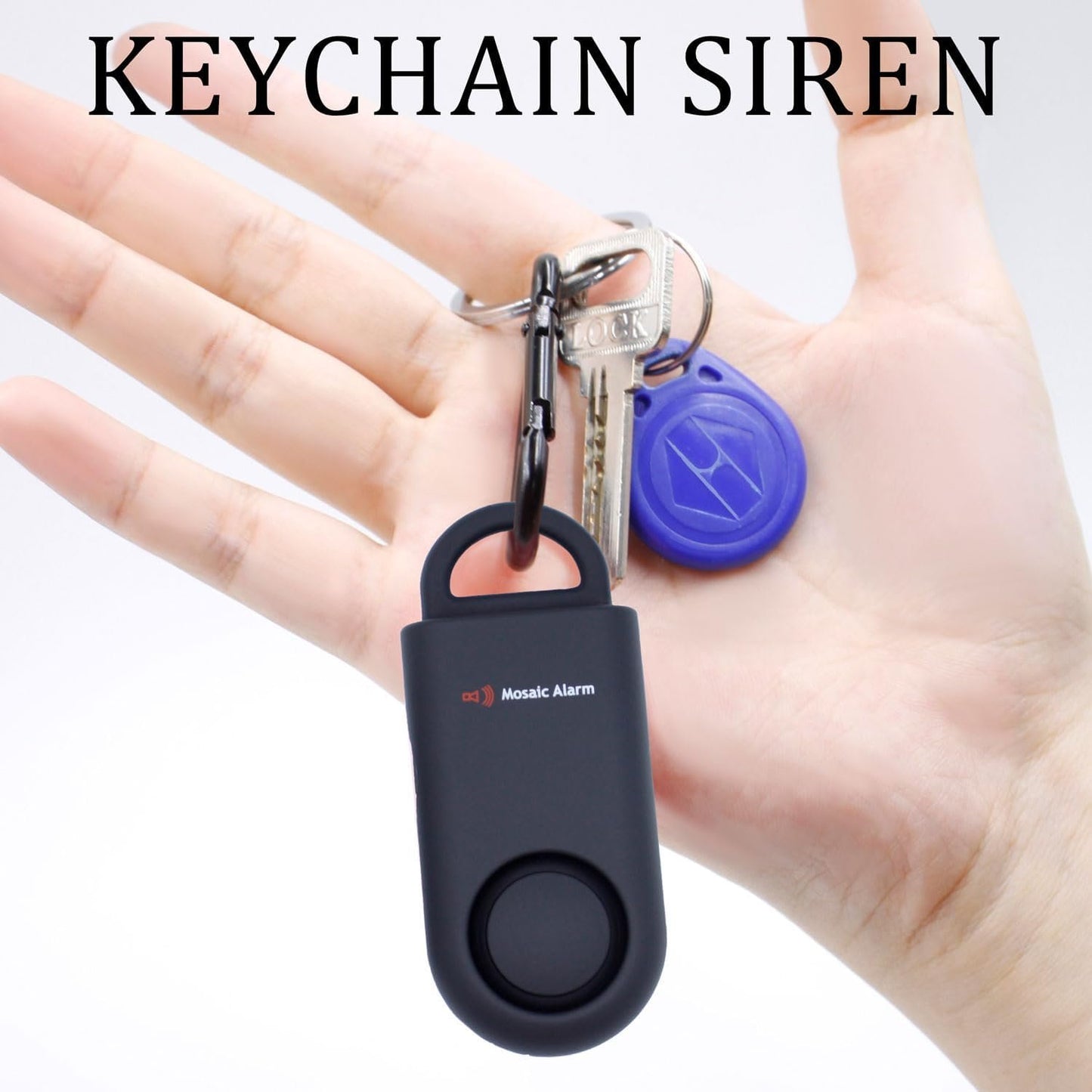 2 Pack 130db Personal Safety Alarm for Women. User-Replaceable Battery Loud Sound Keychain Alerts with Carabiner. Emergency SOS Self-Defense Siren for Girls, School Kids, Night Runner, Hiking. Black