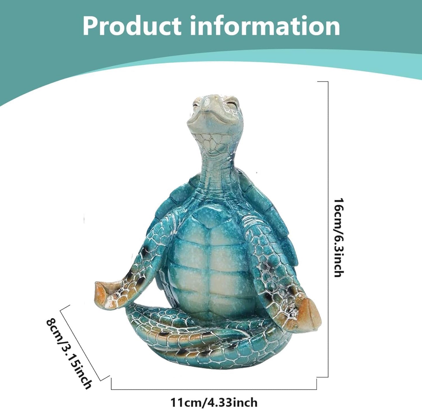 Sea Turtle Meditation Yoga Decor, Meditating Coastal Beach Decorations, Zen Yoga Resin Statue for Home Office Ornaments (Sit in Meditation)