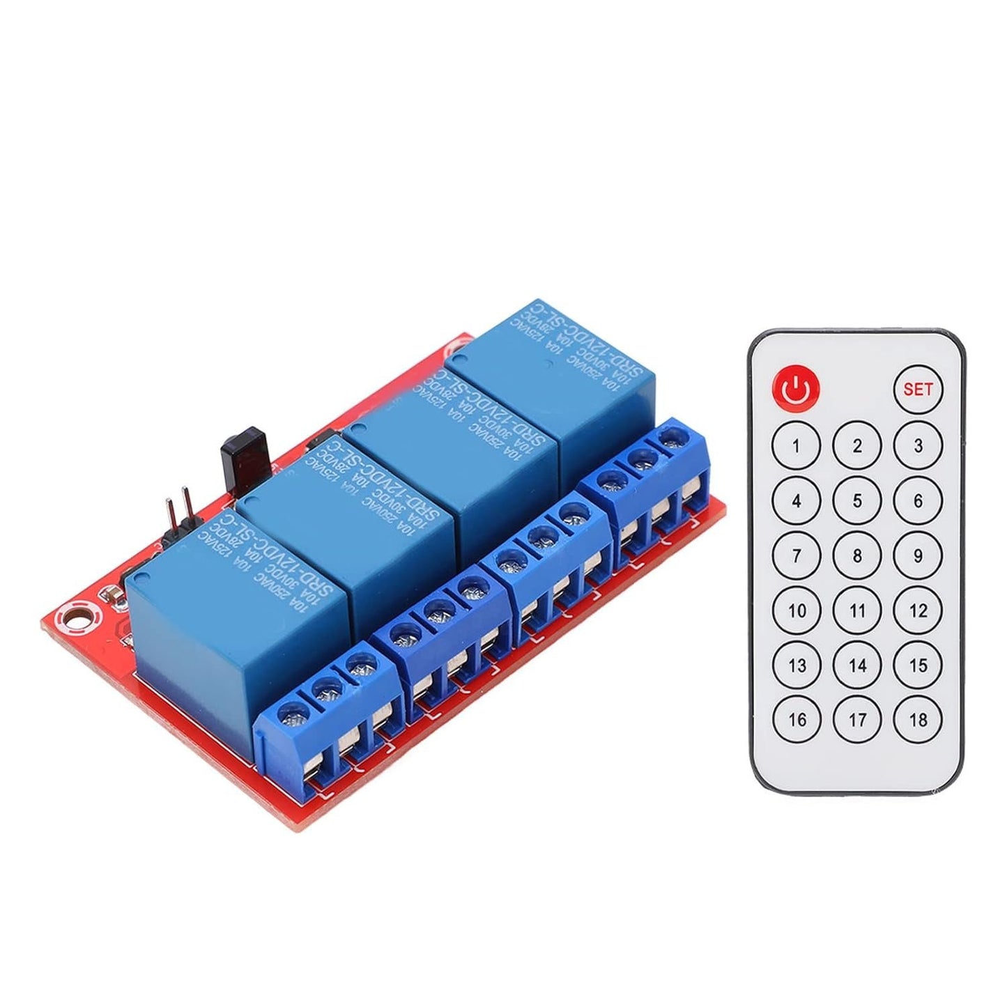 4 Channel Relay Module Infrared Remote Control Switch Set for Home Automation System (12V)