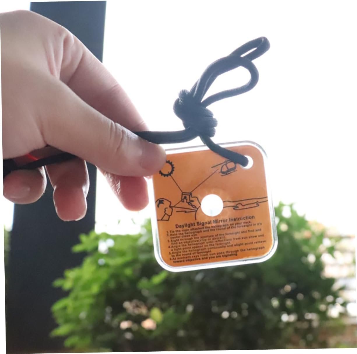 Sosoport Survival Mirror Outdoor Accessories Small Mirror Survival Emergency Mirror Field Sourkout Light Grey