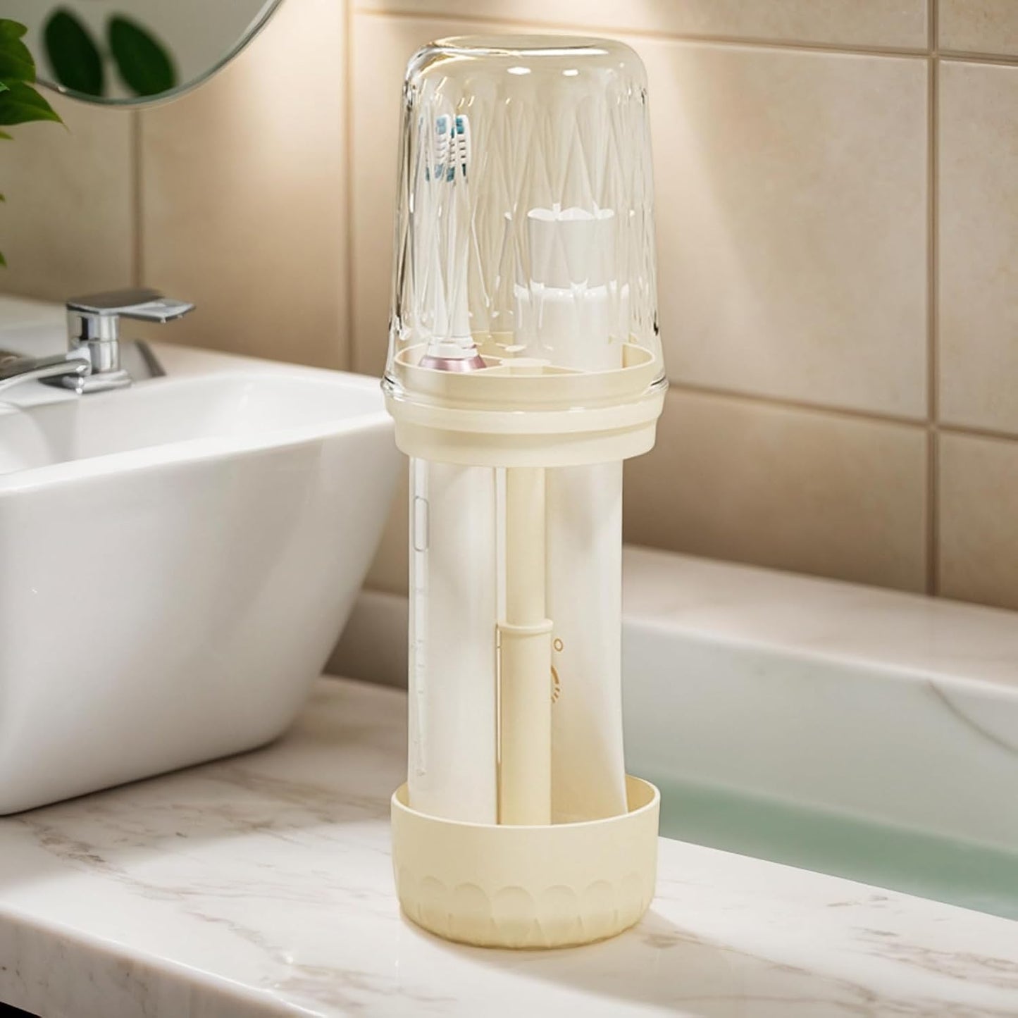 Travel Toothbrush Holder, Portable Lightweight Case, Waterproof Compact Organizer, Multi-Functional Toiletry for Vacations, Trips, Bathrooms, Hotels, Keeping Clean and Organized