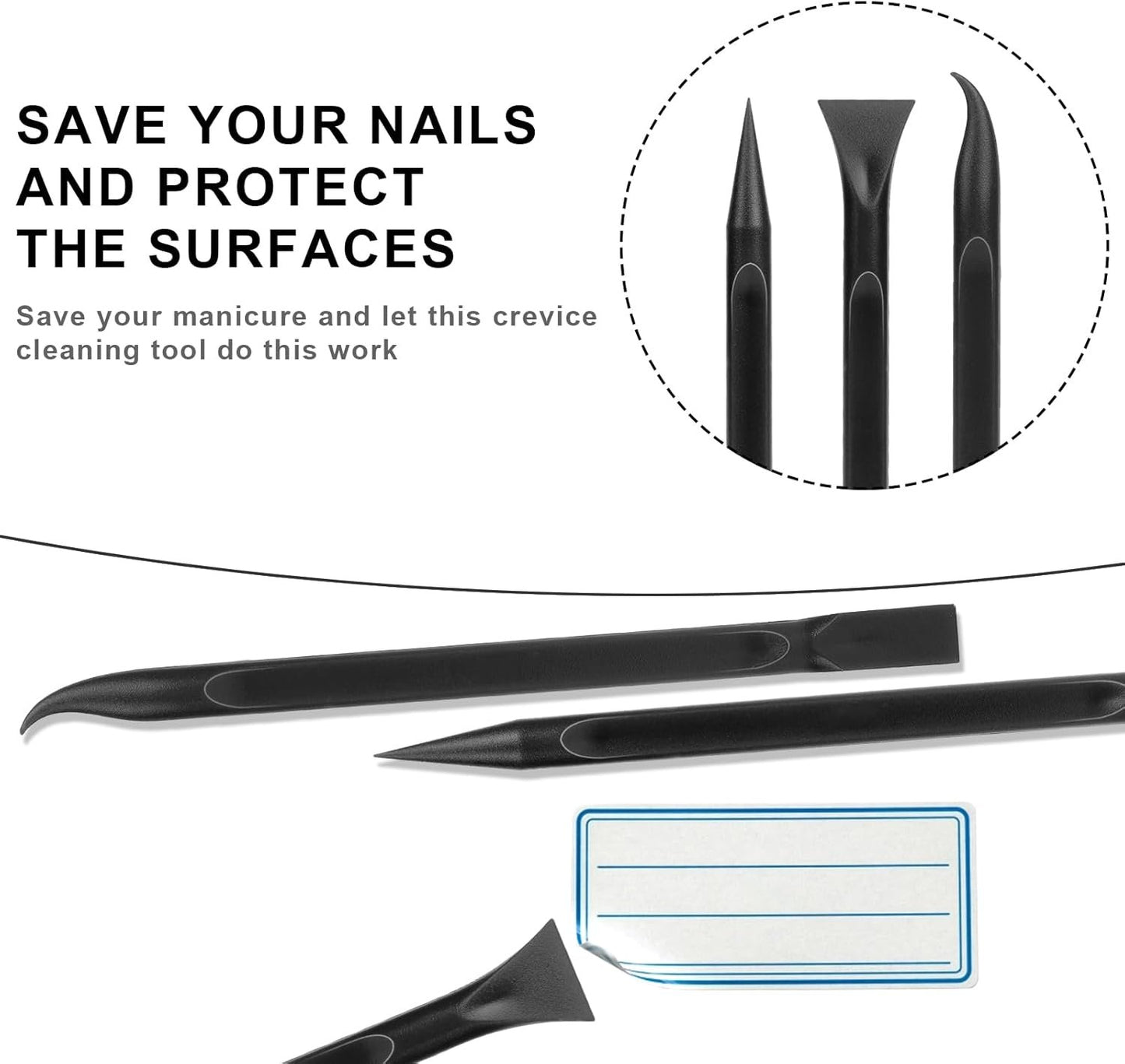 Crevice Cleaning Tool, 9 PCS Carbon Fiber Plastic Scraper Tool Car Detailing Brush Set Non-scratch Multi-purpose Scraper for Clean Small Narrow Spaces and Gaps, Remove Stickers Labels Oil Stains Dirt