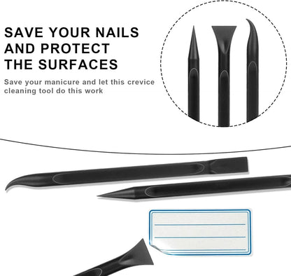 Crevice Cleaning Tool, 9 PCS Carbon Fiber Plastic Scraper Tool Car Detailing Brush Set Non-scratch Multi-purpose Scraper for Clean Small Narrow Spaces and Gaps, Remove Stickers Labels Oil Stains Dirt
