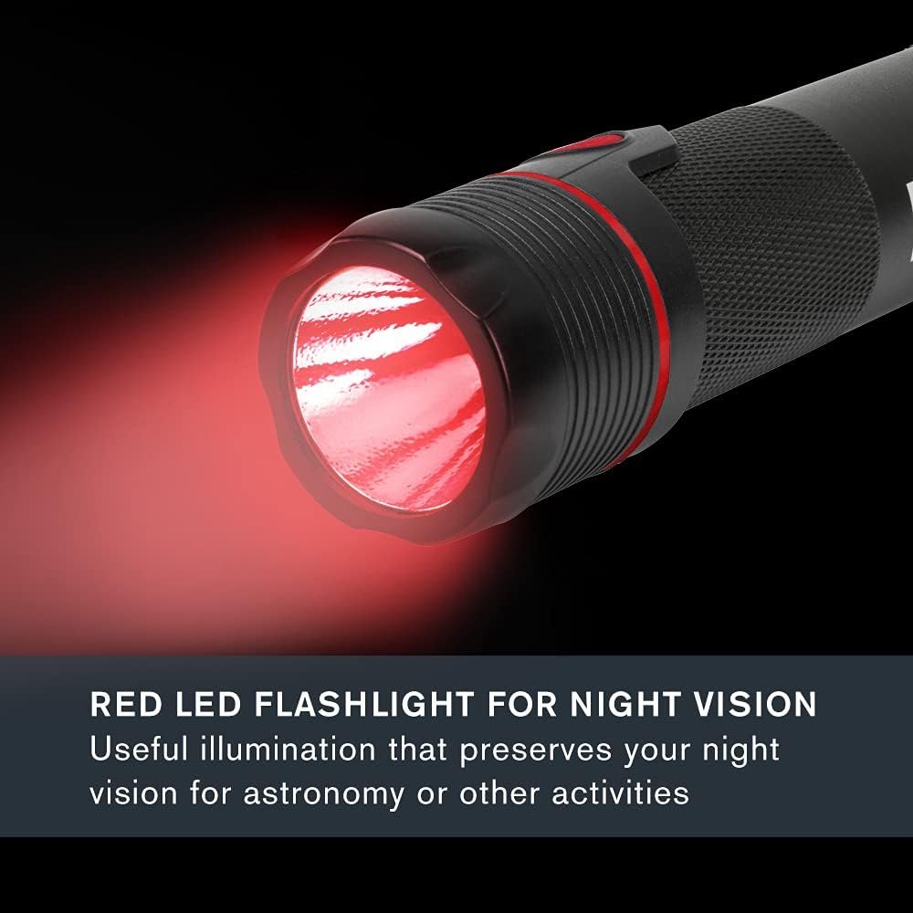 Celestron – Elements ThermoTorch 3 Astro Red – Lithium-Ion Battery Red LED Flashlight – 3-in-1 Tactical Flashlight – Ergonomic Hand Warmer and USB Power Bank – Rechargeable Flashlight