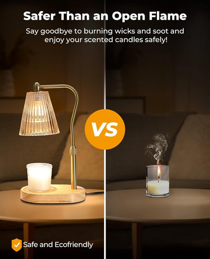 Candle Warmer Lamp, Candle Warmer with Timer and Dimmer, Adjustable Height, Electric Candles Lamps with 2 Bulbs for Scented Jar Candles, Wax Melter Lamp for Home Decor, Room Decor, Gifts for Women/Mom