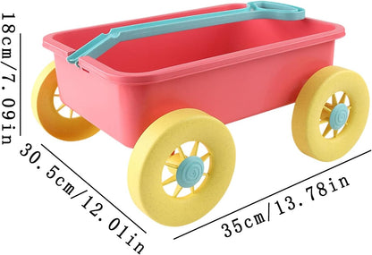 Kids Beach Trolley, Outdoor Sand Play Trolley Set, 13.78 x 12.01 x 7.09 inches Portable Fun Toy for Garden, Swimming Pool, Lake Adventures, and Backyard Activities for and Children