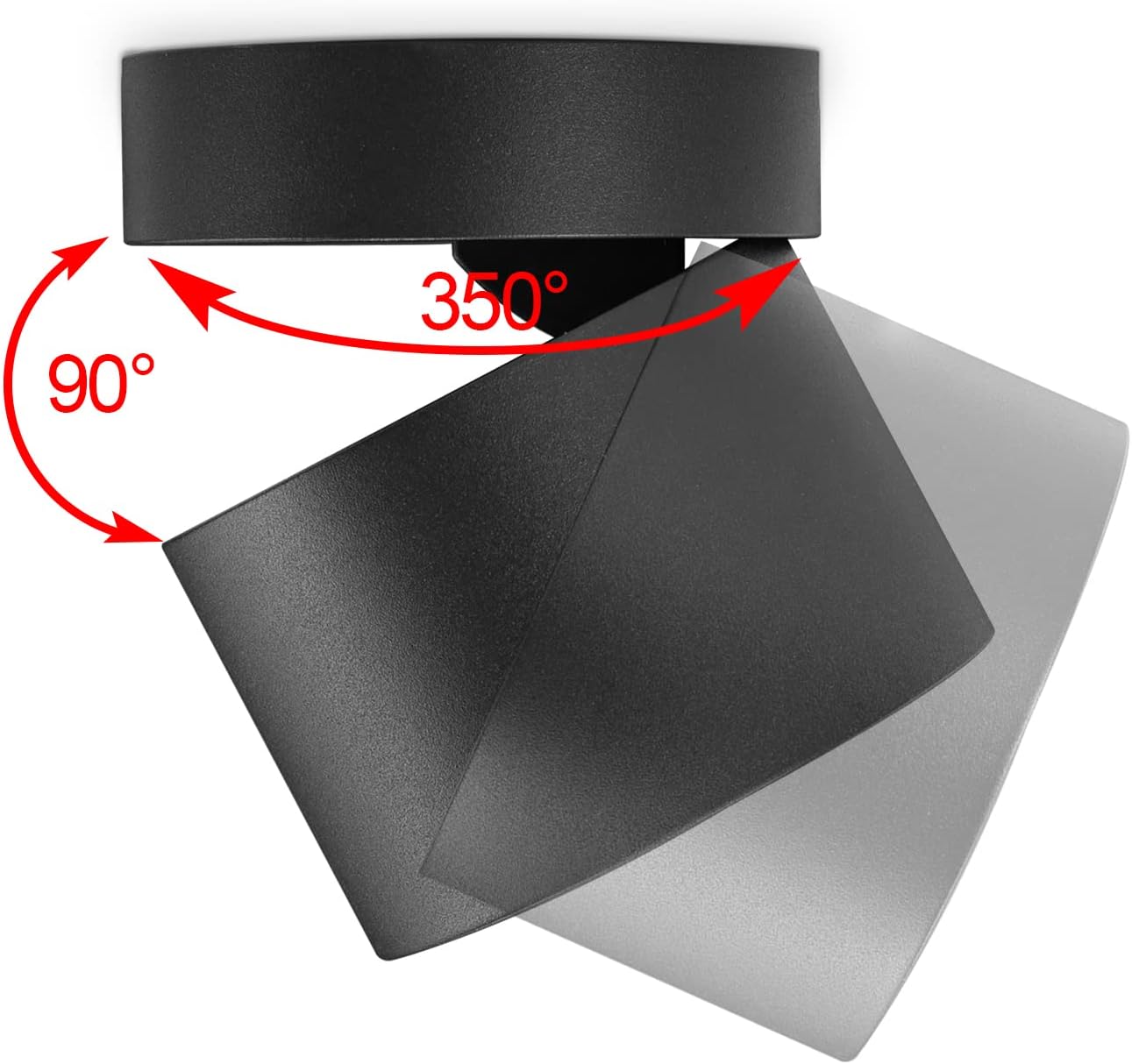 KYOTECH Adjustable LED Ceiling Spotlight Ø84 x 80 mm with Interchangeable 6 W GX53 LED Bulb Spot Light Black Ceiling Spotlights Warm White Light 3000 K 550 LM Ceiling Light