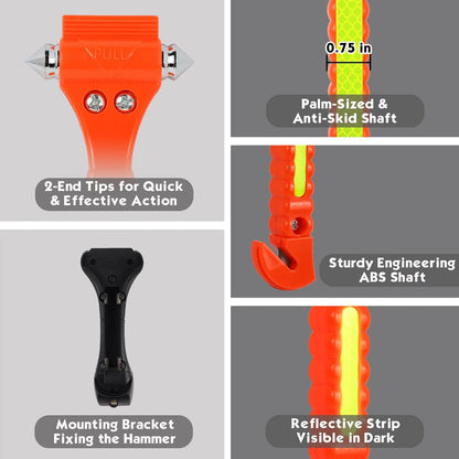 MorTime 6 Pack Car Safety Hammer Window Breaker, Car Emergency Escape Tool, Window Hammer Seat Belt Cutter