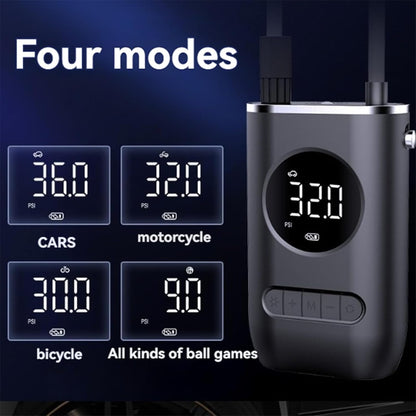 A Ircore S1 - Smart Portable Tire Inflator | Wireless Fast Air Pump, Portable Mini Air Pump, Equipped with Lighting for Car, SUV, Motorcycle, Bicycle, and Ball