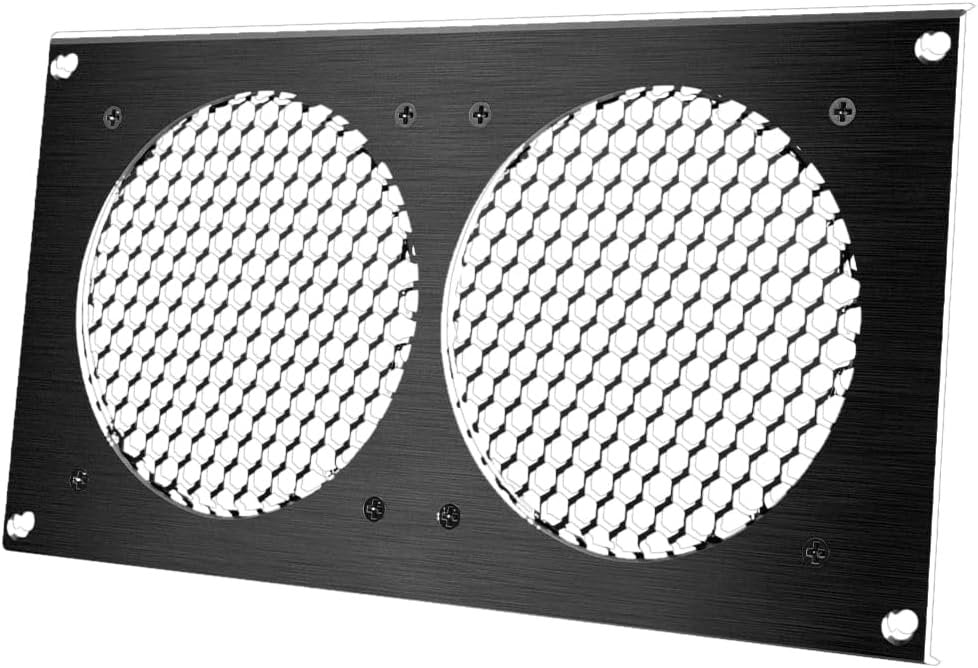 AC Infinity Ventilation Grille, for PC Computer AV Electronic Cabinets, Also mounts Two 120mm Fans