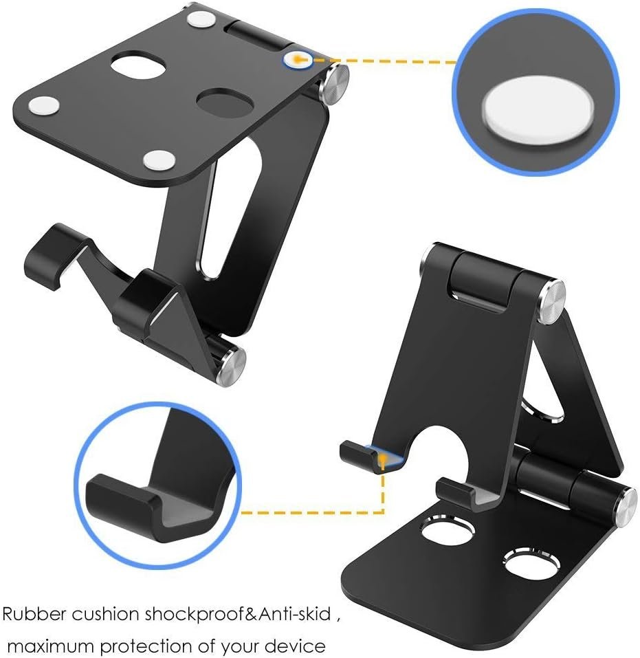 Simpeak Tablet Stand, Dock Holder Compatible for Mobile Phones, Accessories, Office, Other Aluminum Smartphones - Black