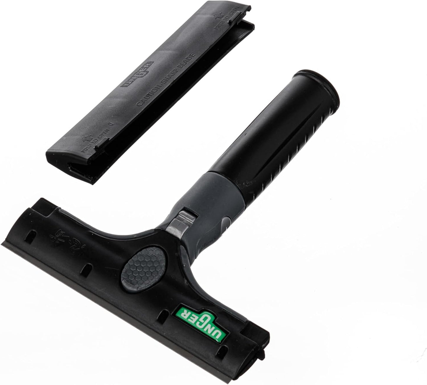 Unger Commercial ErgoTec® Ninja 6" Glass Scraper with Adjustable Head and Safety Cap – Ergonomic 2-in-1 Tool for Commercial Window and Surface Cleaning EN150
