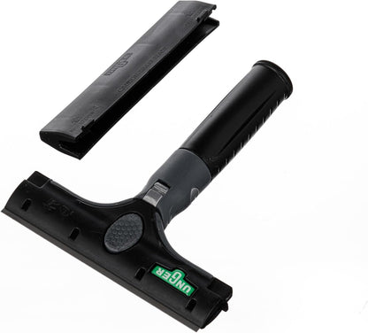 Unger Commercial ErgoTec® Ninja 6" Glass Scraper with Adjustable Head and Safety Cap – Ergonomic 2-in-1 Tool for Commercial Window and Surface Cleaning EN150