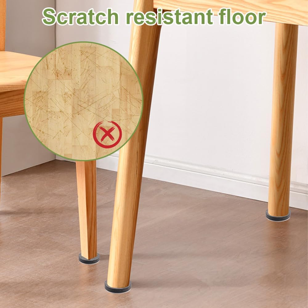 10 Pieces Furniture Feet Stickers, 6cm Round Furniture Risers for Bed Table, Non-Slip Felt Furniture Riser, Anti-Noise Floor Protectors for Furniture for Tables, Chairs, Sofas
