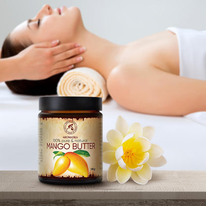 Mango Butter 100 g - Mangifera Indica - Indonesia - 100% Natural and Pure - Refined - Intensive Care for the Body - Hair and Skin - Nail Care - Hands - Lips - Massage - Cosmetics