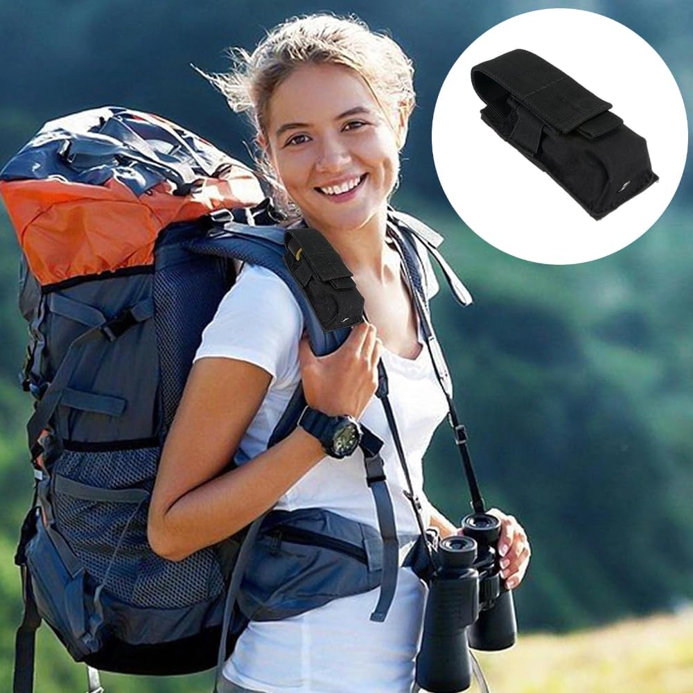 Poemtian Flashlight Pouch Nylon Flashlight Torch Pouch Tactical Flashlight Holster Belt Holster Holder Torch Carry Case for Climbing Trekking Outdoor Activity