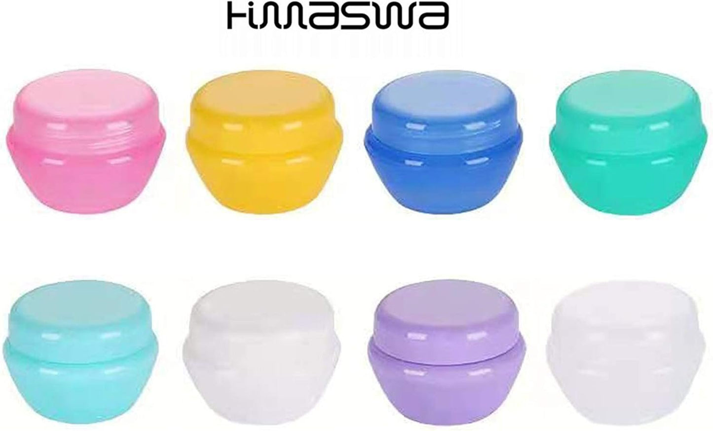 HINNASWA Travel Containers, Travel Accessories Bottles Containers for Cosmetic, Makeup, Body & Hand Cream, Lotion, Toiletries, Pink, Green, Blue, White, Yellow, Purple, 12 Piece Set