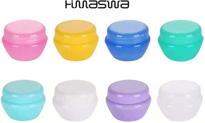 HINNASWA Travel Containers, Travel Accessories Bottles Containers for Cosmetic, Makeup, Body & Hand Cream, Lotion, Toiletries, Pink, Green, Blue, White, Yellow, Purple, 12 Piece Set