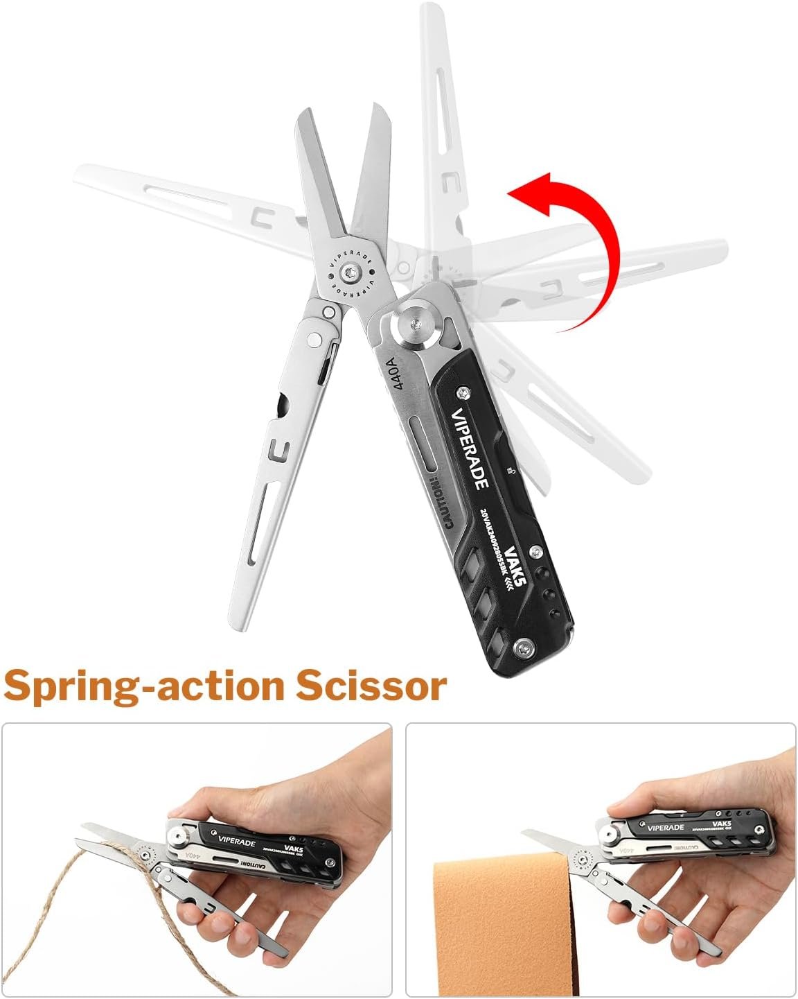 VIPERADE VAK4 Multitool Pocket Knife for Men, Multifunctional 21-in-1 Multitool Pocket Knife with Pouch, Outdoor Camping Survival and Everyday Use (VAK5)