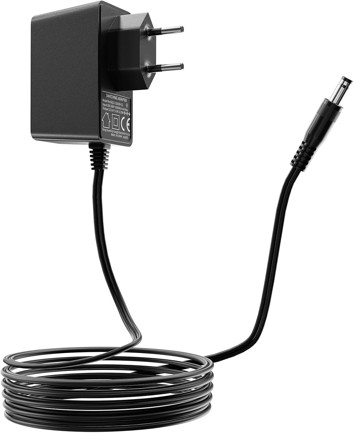 REIGY Power Adapter 12 V 1A 12 W for Cameras, LED Strips, Scanners, Vacuum Cleaners, Modem, AC 100-240 V 50/60 Hz to DC 12 V, Power Supply 5.5 mm x 2.1 mm, Output Cable Length 3 m
