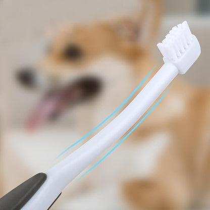 Dog Toothbrush, Kitten with Soft Bristles, Non-Slip Pets Oral Cares Brush, Teeth Cleaning Tool, Gentle Pet Grooming, Home Care and Hygiene for Dogs and Cats, 16.8x1.9x0.8cm