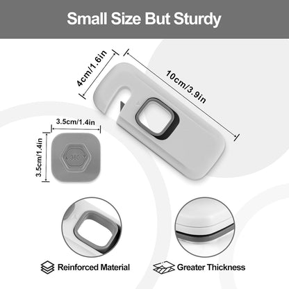 BECOMTO 5 Pack Childproof Refrigerator Lock,Baby Safety Fridge Door Lock,Freezer Lock Apply to Max 1"(25mm) Sealing Strip,Cabinet Cupboard Lock for Toddlers,Easy to Install,No Tools Need or Drill,Grey