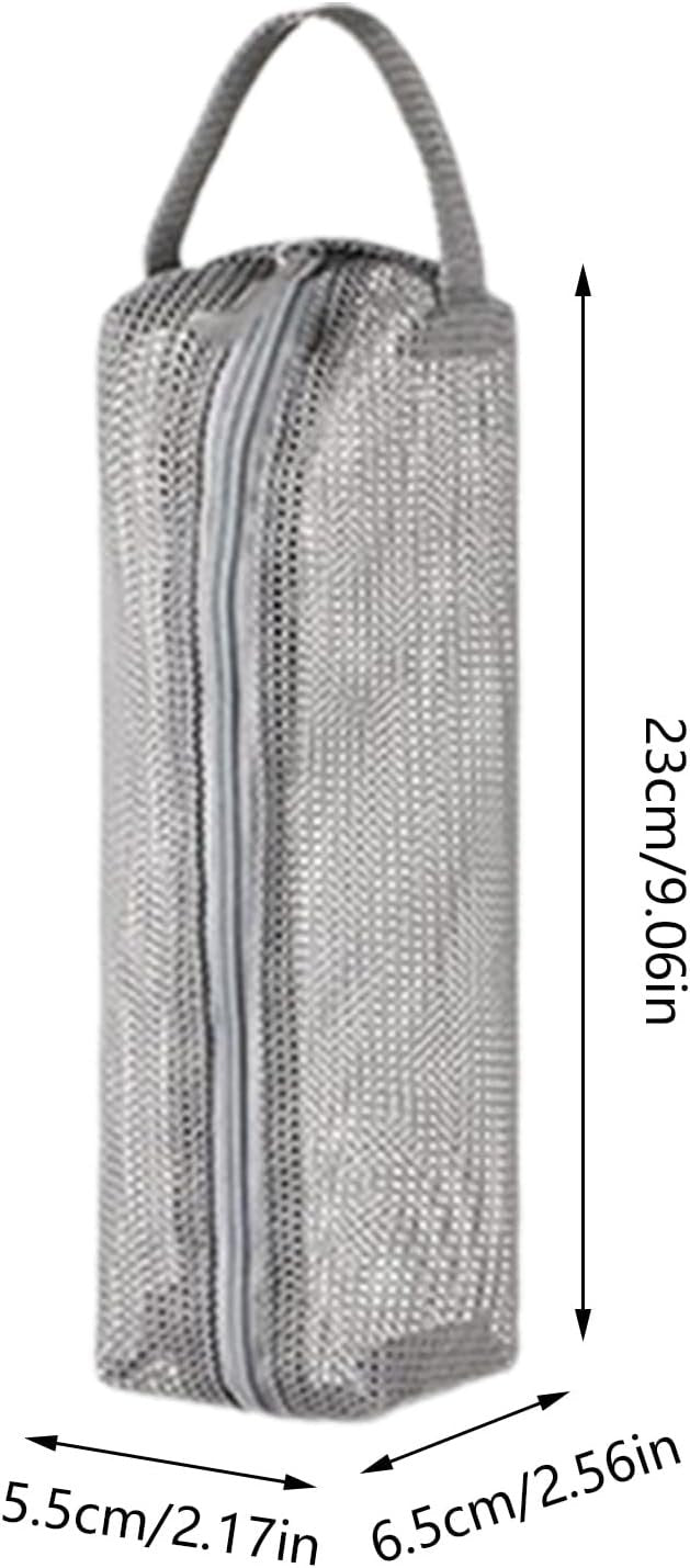 GÃ©nÃ©rique Travel Toiletry Bag, Portable Toothbrush Pouch, 9.06x2.56x2.17 inches Multi-Functional Toiletry Organizer, Compact Design, Mesh Hygiene Kit for Vacation, Gym, Hospital and Aiplane, Grey, Se