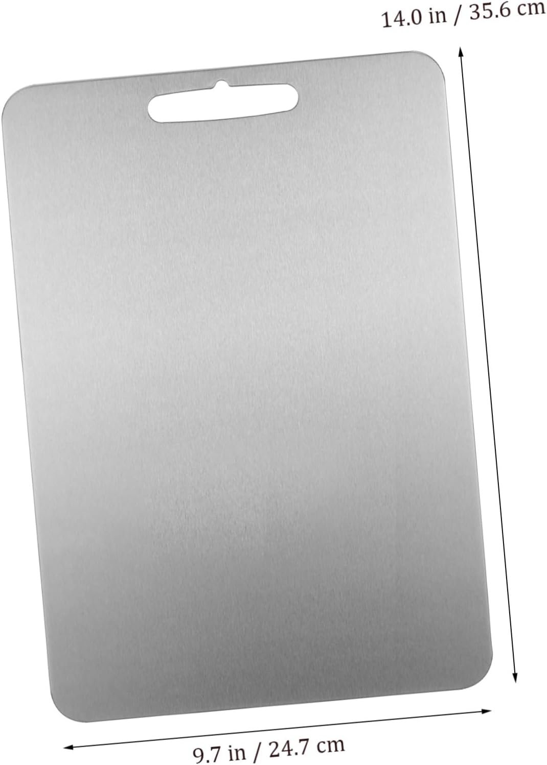BESTOYARD Stainless Steel Cutting Board Double Sided Food Grade Chopping Board Kitchen Prep Tool for Fruits Vegetables Meat Thick Rounded Edges for Safety