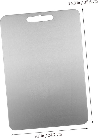 BESTOYARD Stainless Steel Cutting Board Double Sided Food Grade Chopping Board Kitchen Prep Tool for Fruits Vegetables Meat Thick Rounded Edges for Safety