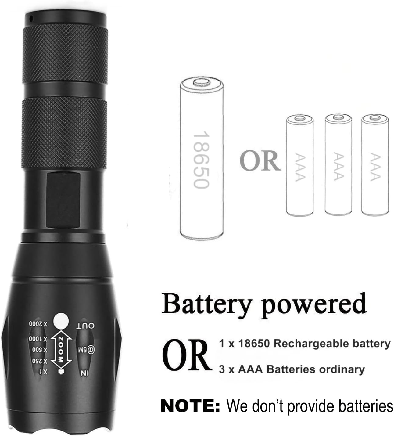 KUPRO Red Light LED Torch Powerful 1000 Lumens Hunting Tactical Red Beam Signal Flashlight Zoomable Waterproof Torches 1 Mode for Night Vision Astronomy Fishing Aviation
