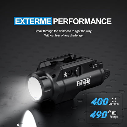 Feyachi HL-20 Compact Tactical Handgun Weapon Light 400Lumen Flashlight for Airsoft Handgun Pistol