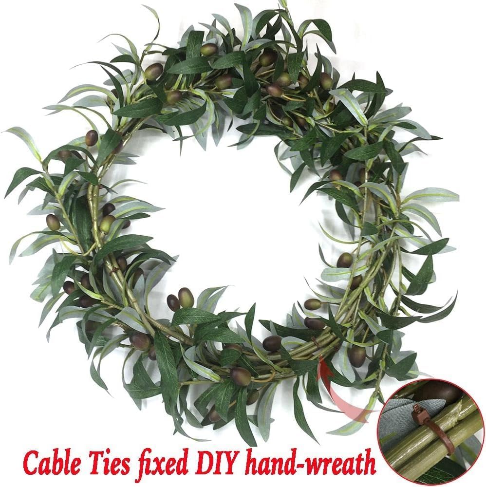 6pcs Artificial Plants Greenery Olive Branches Decor Artificial Leaves Olive Branch Fake Olive Greenery with Berry Stems Faux Branches for Vase Home Decor Table Centerpieces Festival Decoration