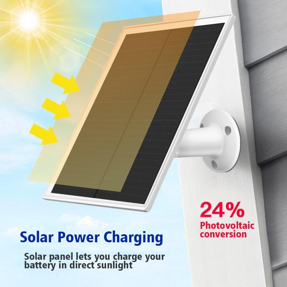 7W Solar Panel Charger for Ring Camera,Compatible with Ring Stick Up Cam Battery,Ring Spotlight Cam Battery,DC3.5 Plug,Camera Solar Panel for 5V Rechargeable Camera,13ft Cable IP65 Waterproof-2Pack