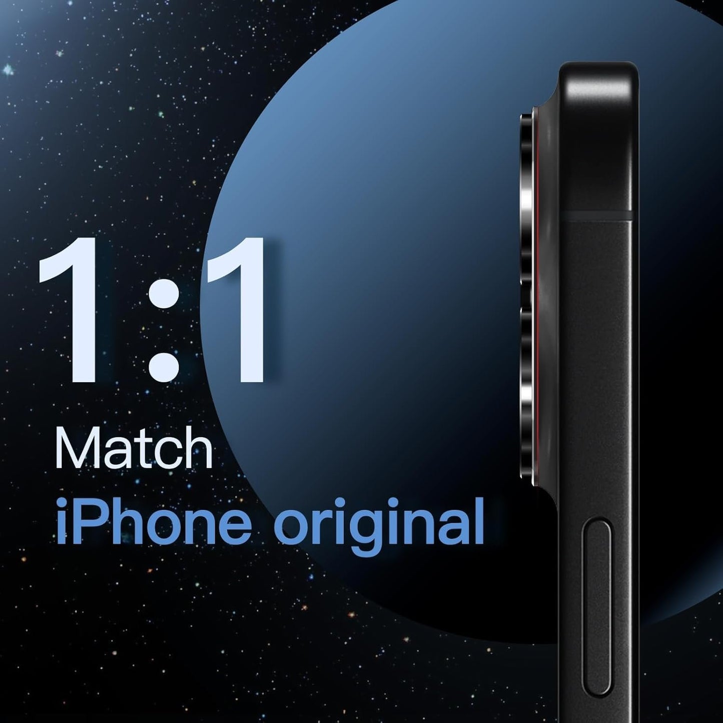 JETech Camera Lens Protector for iPhone 16 Pro 6.3-Inch and iPhone 16 Pro Max 6.9-Inch, Full Coverage 9H Tempered Glass Ring Cover, Matte Metal Plate, Case Friendly, 1-Pack (Black)