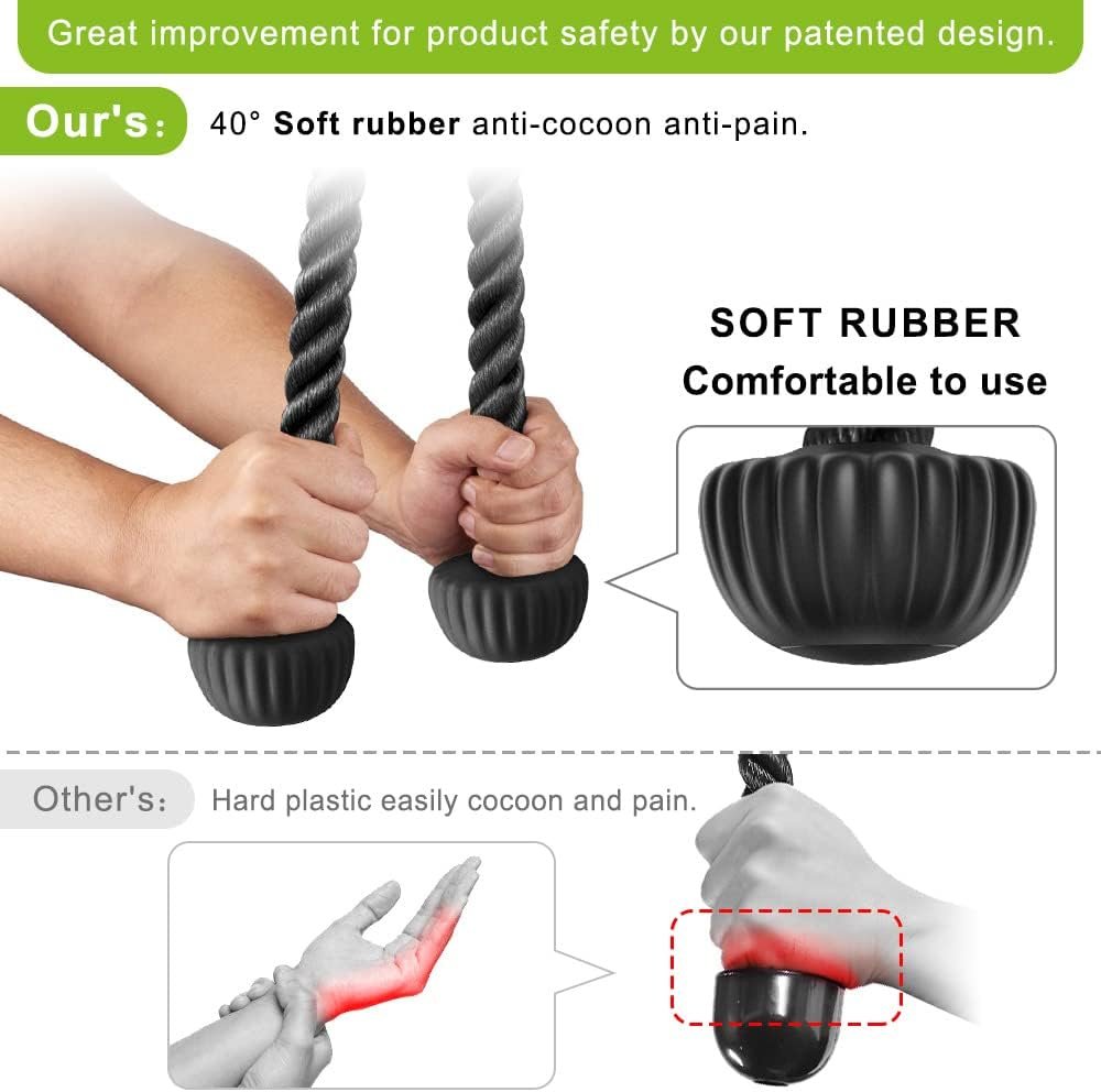 Kipika Tricep Pull Down Attachment, Cable Machine Accessories for Home Gym, Cable Machine Attachments Pulley System Gym, LAT Pull Down Attachment Weight Fitness