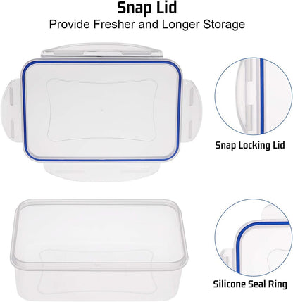 Food Storage Containers with Lids Airtight, Plastic Food Container Set, SIKITUT Airtight Storage Containers(8 Pack) for Home, Kitchen, Leak Proof, BPA-Free