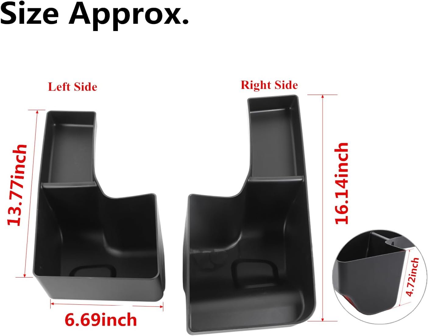 YOCTM Wheel Well Storage Bin Rear Trunk Organizer Tray For 2018-2023 Jeep Wrangler JL JLU Rubicon Sport Sahara Interior Storage Accessories Black (Trunk Storage L&R)