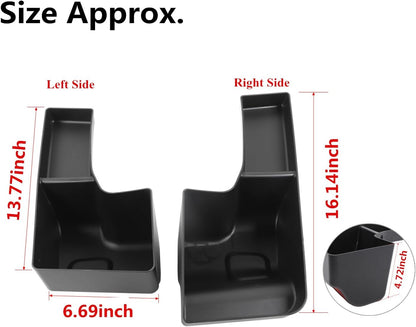 YOCTM Wheel Well Storage Bin Rear Trunk Organizer Tray For 2018-2023 Jeep Wrangler JL JLU Rubicon Sport Sahara Interior Storage Accessories Black (Trunk Storage L&R)