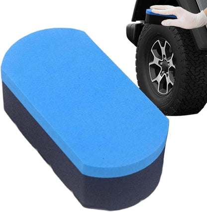 Car Cleaning Sponge, Wheel Sponge Brush, Tire Cleaner Tool 4.61x2.28x1.57 Inches, Non-Scratch Outside, Ergonomic Grip, Ideal for Auto Detailing, Garage, Outdoor Use