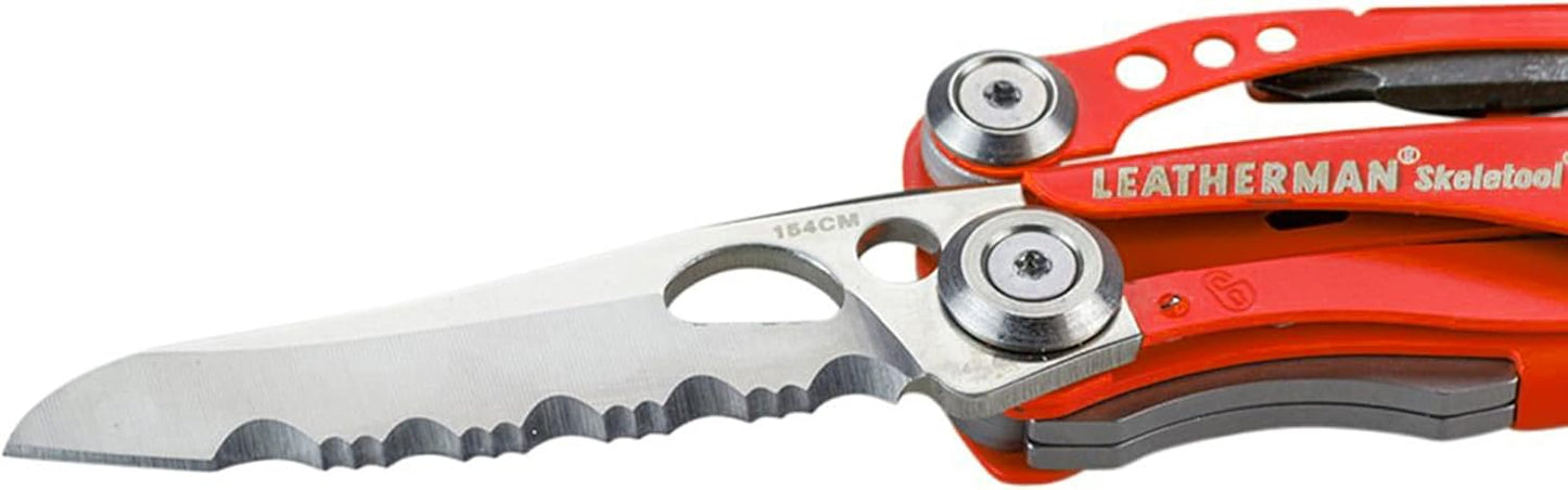 LEATHERMAN, Skeletool RX Multitool with Serrated Knife and Glass Breaker, Red